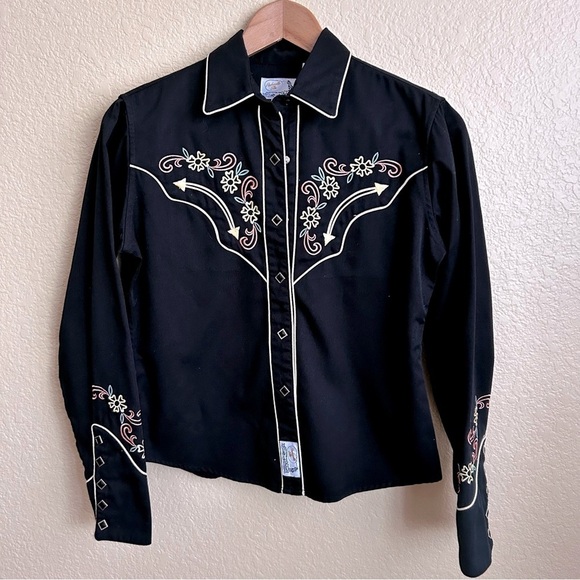 Panhandle Slim Tops - Panhandle Slim Retro Western Wear Long Sleeve Button Down Embroidered Shirt